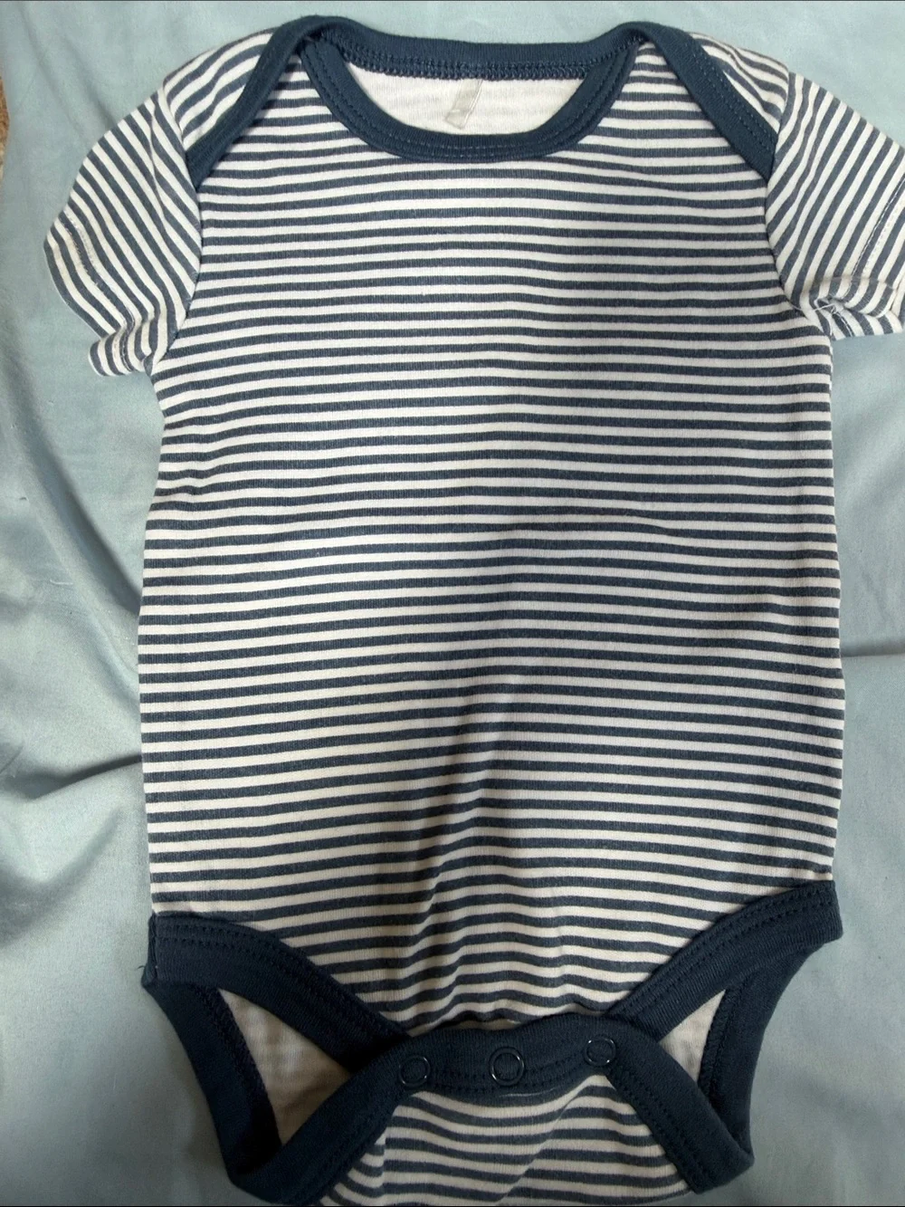 chick pea Navy and White Striped Baby One-Piece Bodysuit